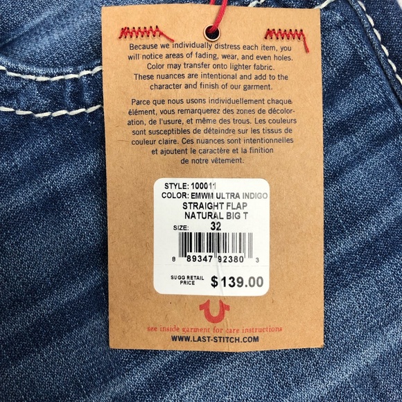 True Religion Straight Flap Natural Bit T Jeans - Picture 6 of 7